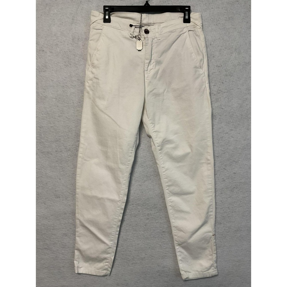 Zara Pants Mens 29 White Carrot Cropped Relaxed Fit Tapered‎ Chino Casual
